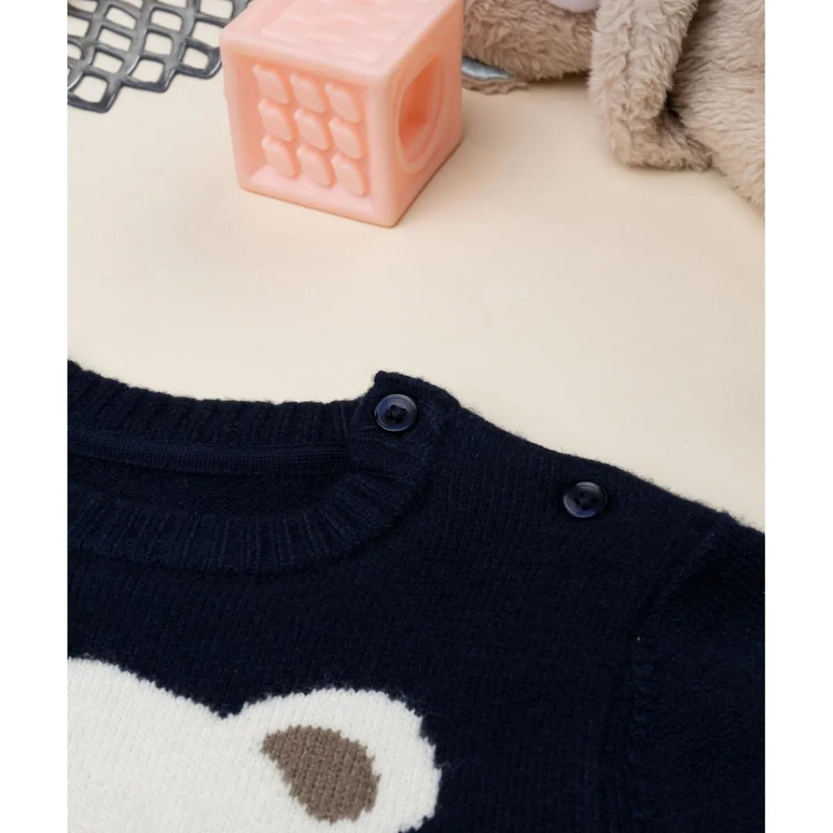 Sale Jersey bebé azul con osito bordado Niño·Bebé Niño 3-36 Meses|Bebé Niño 3-36 Meses·Jerséis Y Cardigans