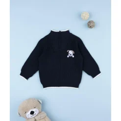 Jersey bebé azul con perrito bordado*Prenatal Outlet