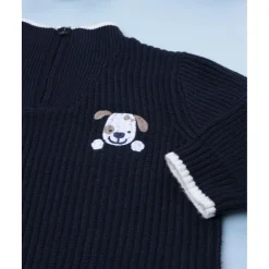 Jersey bebé azul con perrito bordado*Prenatal Outlet