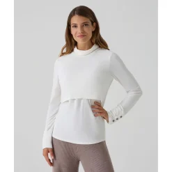 Discount Jersey de lactancia blanco de cuello alto Premamá·Moda|Moda·Camisetas