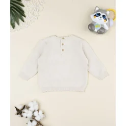 Outlet Jersey de niña beige con cervatillo bordado Recién Nacido·Ropa Y Accesorios|Ropa Y Accesorios·Punto