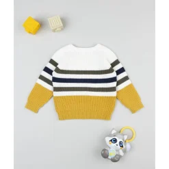 Outlet Jersey de niño a rayas con parche Niño·Bebé Niño 3-36 Meses|Bebé Niño 3-36 Meses·Jerséis Y Cardigans
