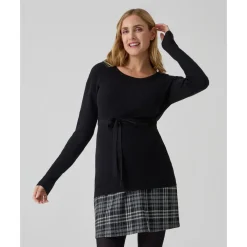 Jersey premamá negro tricot con cordón*Prenatal Best