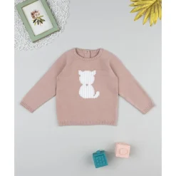 Jersey rosa de niña con gato*Prenatal Discount