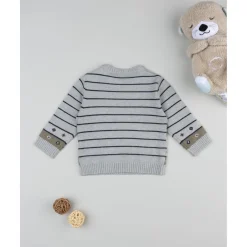 Jersey tricot bebé gris y marrón con perritos bordados*Prenatal Hot