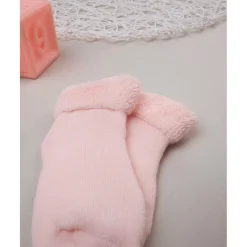 Juego de 2 pares de calcetines de rizo rosa con corazones*Prenatal Sale