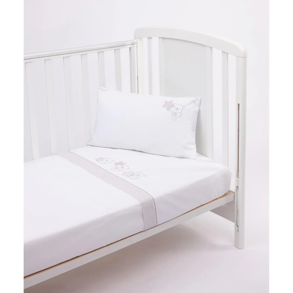 Juego de cuna 3 piezas beige con osito y estrellas*Prenatal New