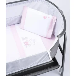 Clearance Juego de cuna de 3 piezas rosa Ropa De Cama·Sábanas Y Mantas|Recién Nacido·Ropa De Cama