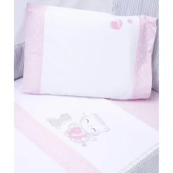 Clearance Juego de cuna de 3 piezas rosa Ropa De Cama·Sábanas Y Mantas|Recién Nacido·Ropa De Cama