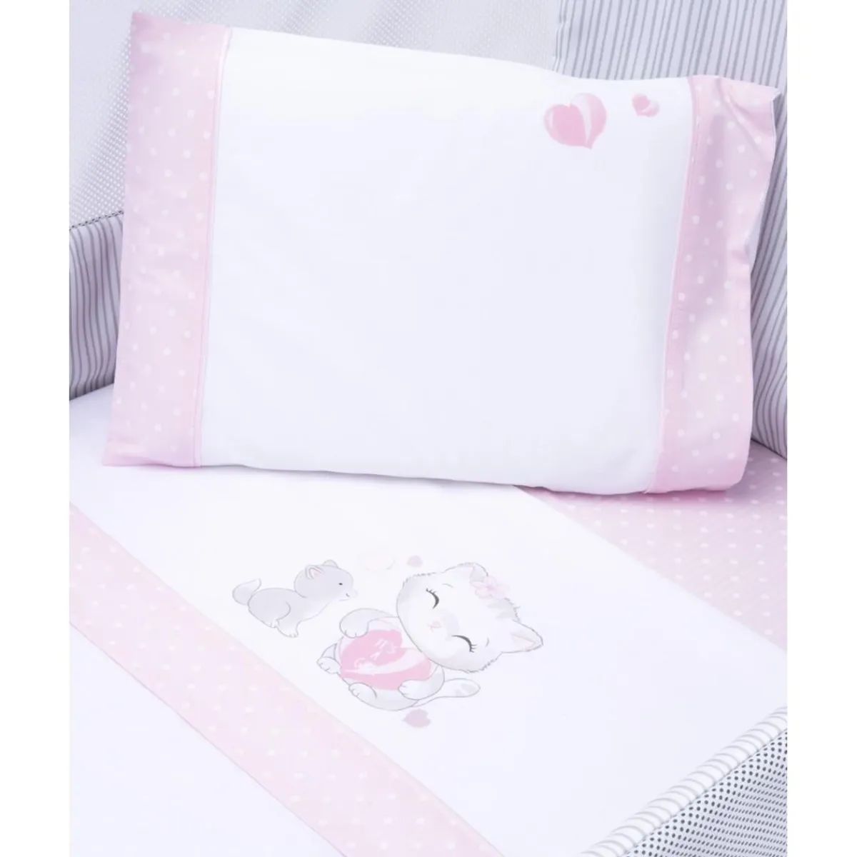 Clearance Juego de cuna de 3 piezas rosa Ropa De Cama·Sábanas Y Mantas|Recién Nacido·Ropa De Cama