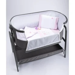 Clearance Juego de cuna de 3 piezas rosa Ropa De Cama·Sábanas Y Mantas|Recién Nacido·Ropa De Cama