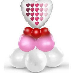 Kit de decoración y inflado Corazón Blanco Amor (12 globos de látex, 1 globo foil mylar 45 cm) para composición de 75 cm de alto ㅤ*TOYS "R" US