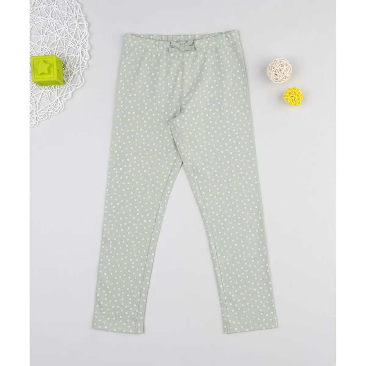 Legging niña verde con flores*Prenatal Sale