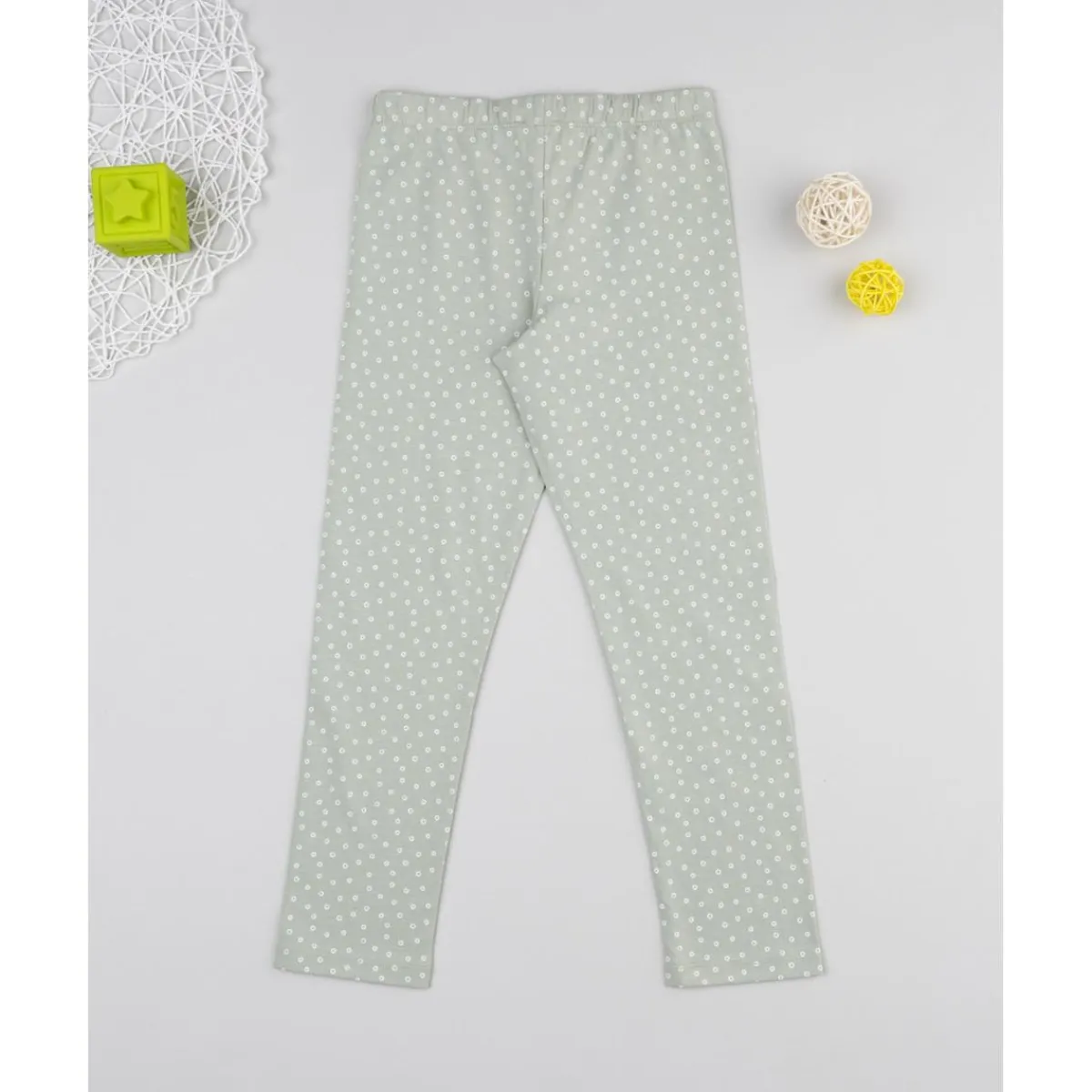 Legging niña verde con flores*Prenatal Sale