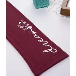 Leggings burdeos de niña con bordado*Prenatal Clearance