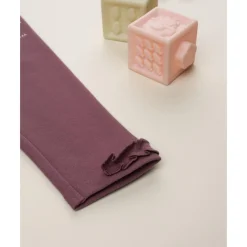 Leggings de niña rosa con bordado de conejito*Prenatal Best