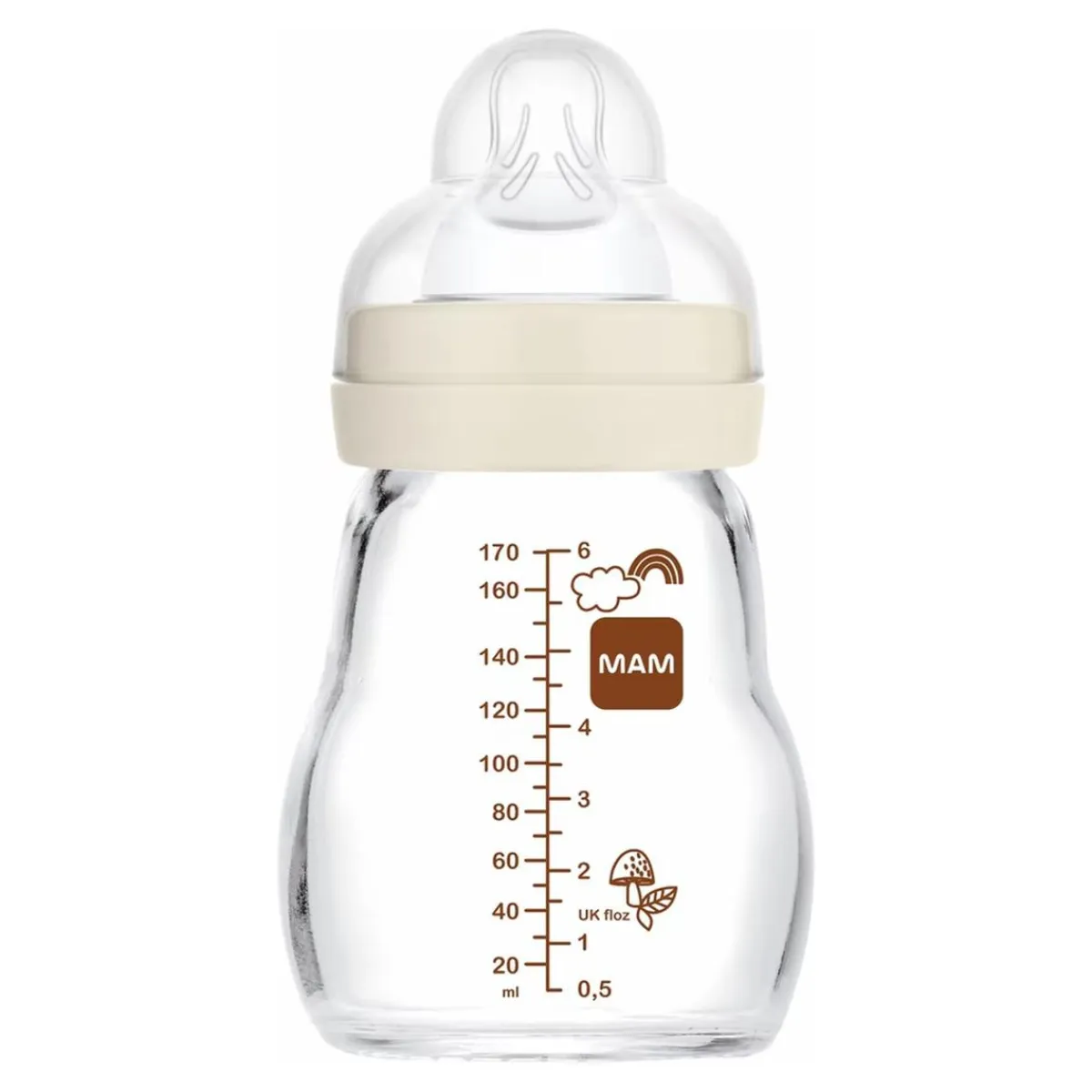 New - Biberón de cristal Feel Good 170 ml Beige Biberones Y Chupetes·Biberones