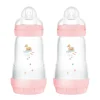 - Conjunto 2 biberones Easy Active anticólicos 260 ml Rosa*MAM Outlet