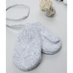 Manoplas tricot grises con hilo metalizado para niña Calzado Y Accesorios·Accesorios Y Complementos
