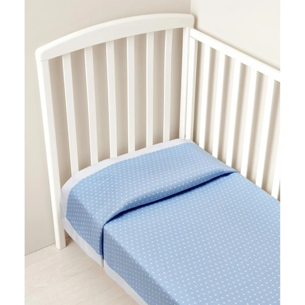 Online Manta de Cuna Azul con Borde Blanco Ropa De Cama·Sábanas Y Mantas|Recién Nacido·Ropa De Cama