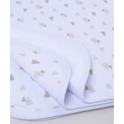 Manta interlock blanca con ositos para recién nacido*Prenatal Sale