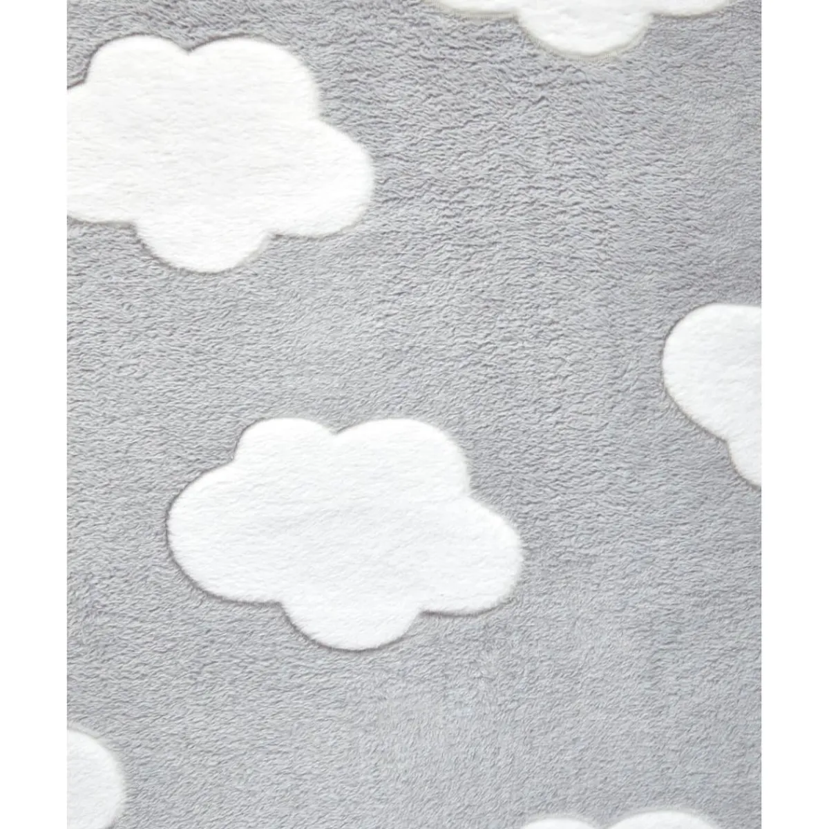 Manta para cama de peluche sintético gris con nubes*Prenatal New