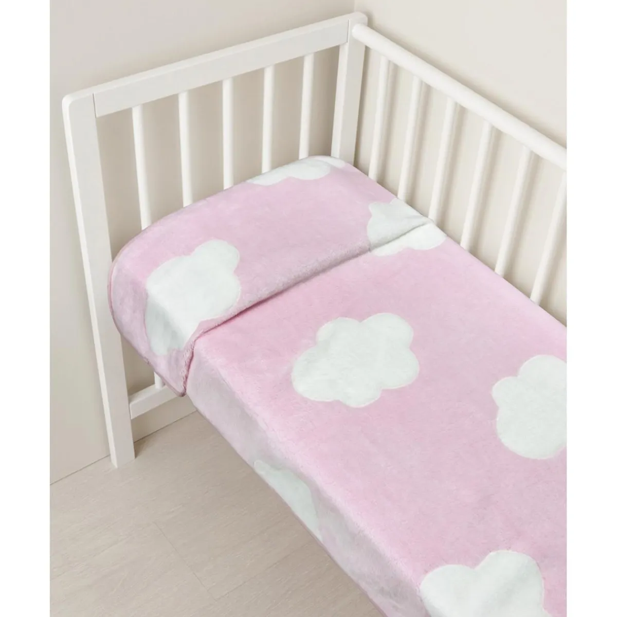 New Manta para cuna de peluche sintético rosa con nubes Ropa De Cama·Sábanas Y Mantas|Recién Nacido·Ropa De Cama