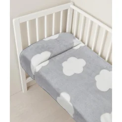 Sale Manta para cuna de peluche sintético gris con nubes Ropa De Cama·Sábanas Y Mantas|Recién Nacido·Ropa De Cama
