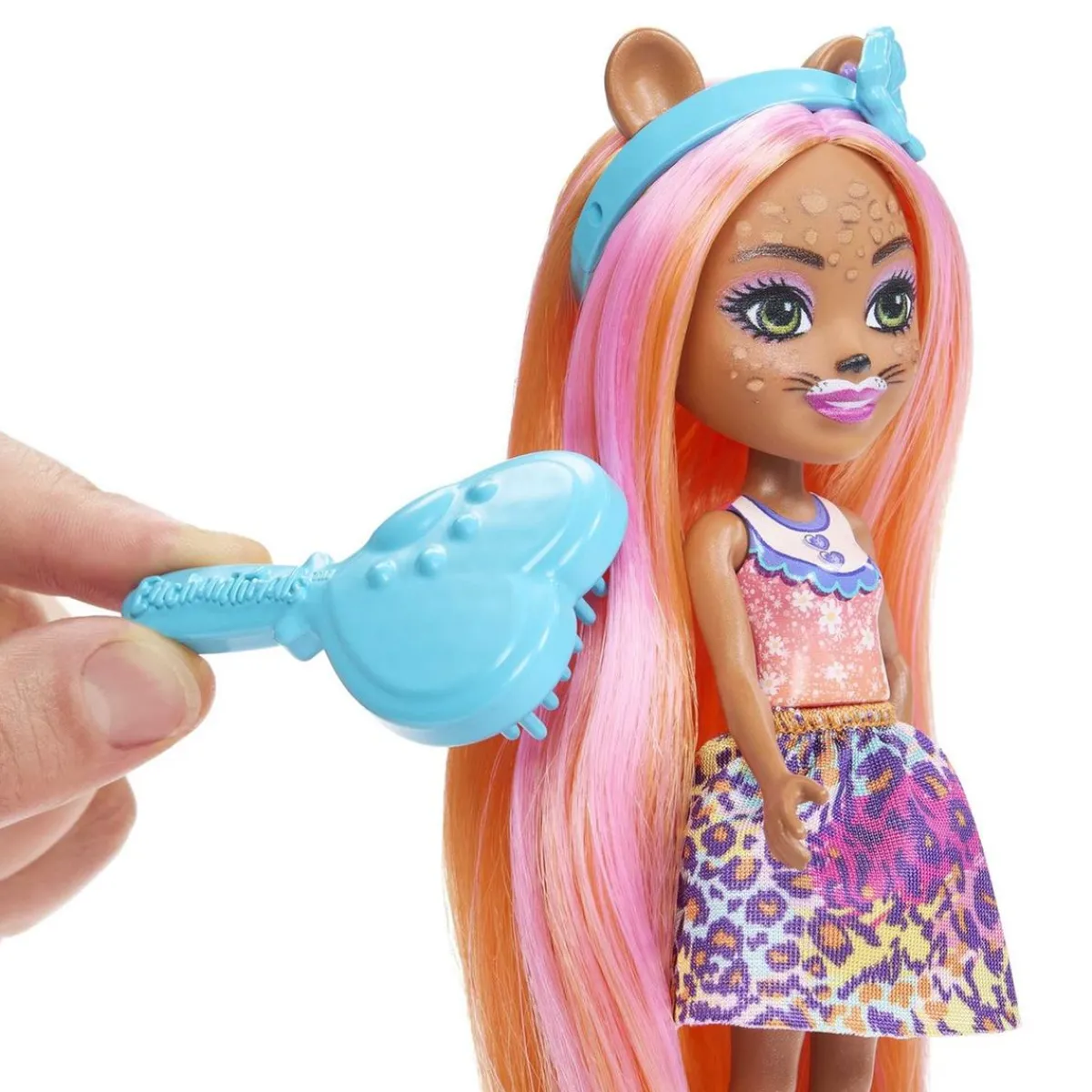 - Enchantimals - Muñeca guepardo Glam Party con accesorios para peinar y mascota ㅤ*MATTEL