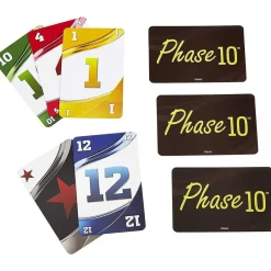 - Juego de cartas Phase 10 inspirado en Rummy para fases familiares ㅤ*MATTEL Hot