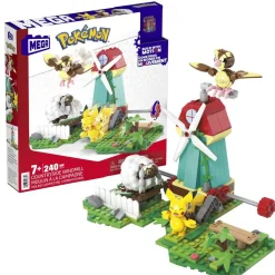 - Pokemon - Construcción Pokémon con movimiento: Pikachu, Wooloo y Pidgey, 240 bloques ㅤ*MATTEL