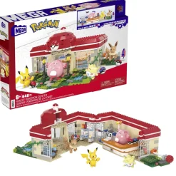 - Pokemon - Kit de construcción Pokémon centro en el bosque con bloques y personajes ㅤ*MATTEL New