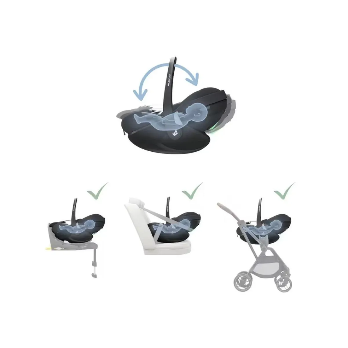 Online Maxi-Cosi - Silla auto Pebble 360 Pro Essential black Sillas De Coche·De 40 A 85 Cm