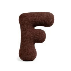 Outlet - Almohada Infantil con Forma de Letra “F” Color Marrón Oscuro “Bearly F” Descanso·Colchones Y Almohadas