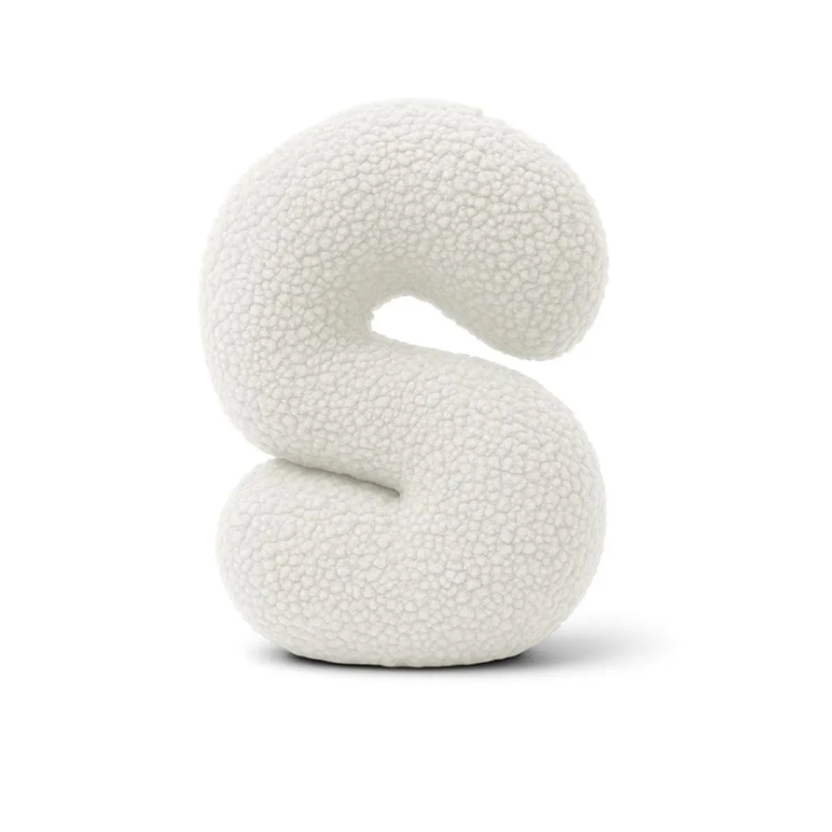 - Almohada Infantil con Forma de Letra “S” Color Blanco Roto “Bearly S” Descanso·Colchones Y Almohadas