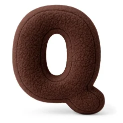 - Almohada Infantil con Forma de Letra “Q” Color Marrón Oscuro “Bearly Q” Descanso·Colchones Y Almohadas