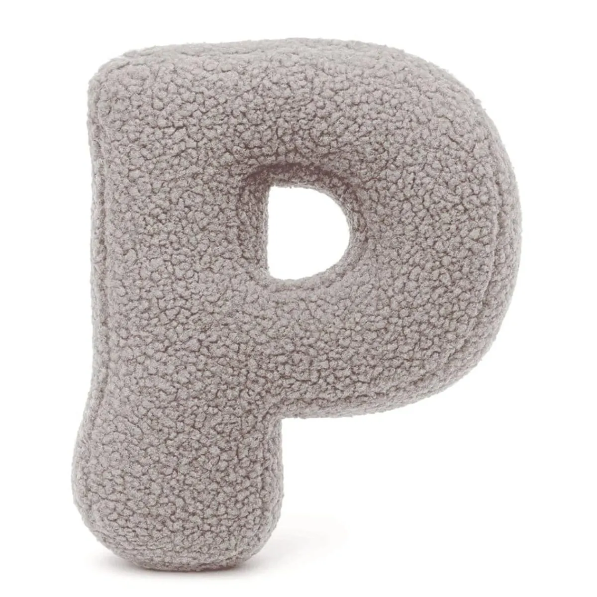 - Almohada Infantil con Forma de Letra “P” Color Gris Claro “Bearly P”*MEOWBABY New