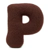 Hot - Almohada Infantil con Forma de Letra “P” Color Marrón Oscuro “Bearly P” Descanso·Colchones Y Almohadas