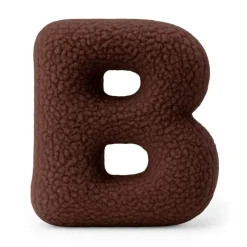 Outlet - Almohada Infantil con Forma de Letra “B” Color Marrón Oscuro “Bearly B” Descanso·Colchones Y Almohadas