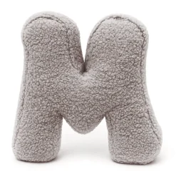 Discount - Almohada Infantil con Forma de Letra “M” Color Gris Claro “Bearly M” Descanso·Colchones Y Almohadas