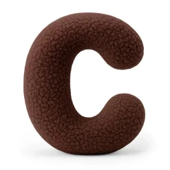 Best - Almohada Infantil con Forma de Letra “C” Color Marrón Oscuro “Bearly C” Descanso·Colchones Y Almohadas