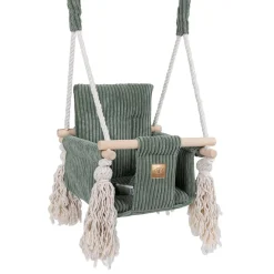 - Columpio Infantil de Interior Cuadrado Color Verde Oliva “Square Swing Olive Green”*MEOWBABY Online