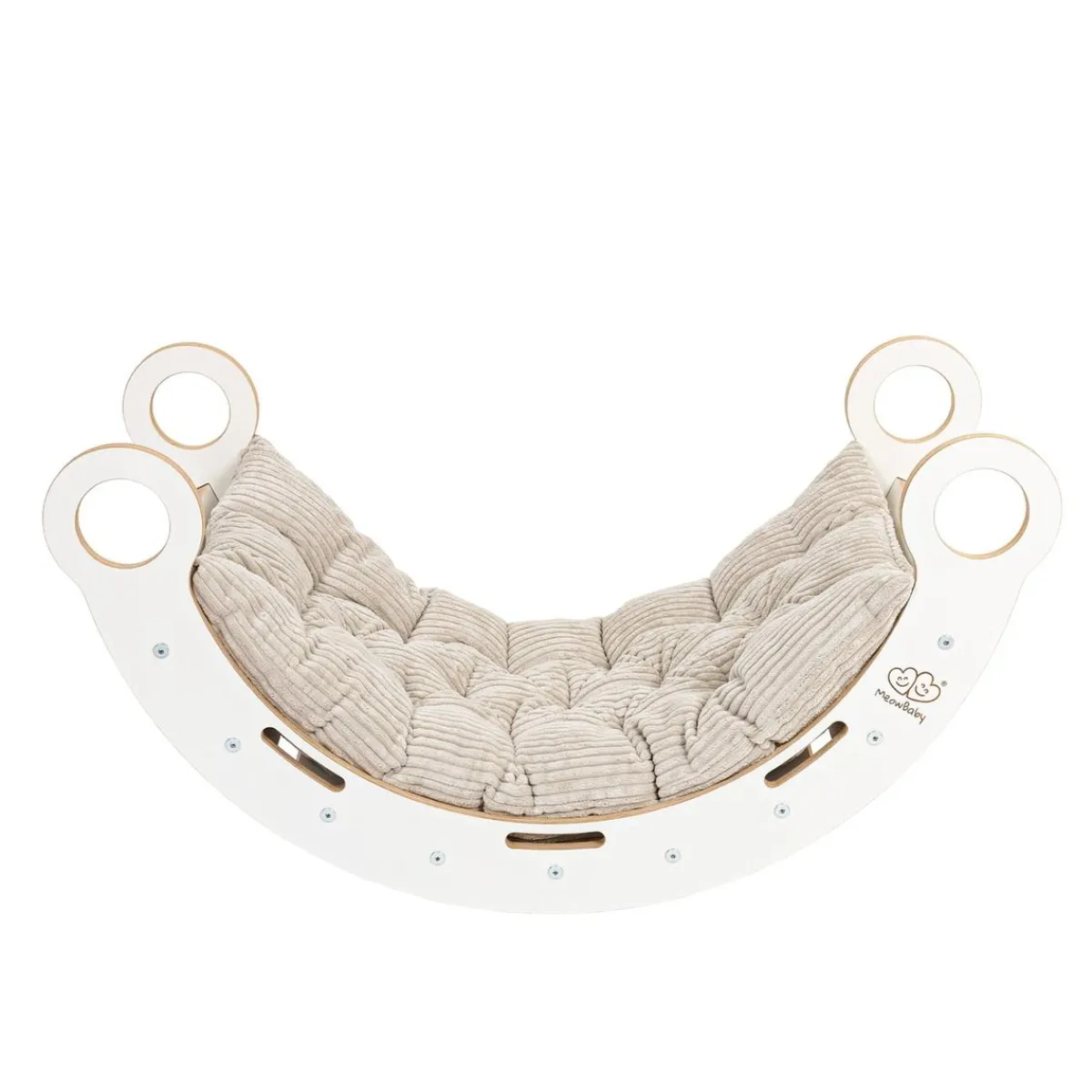- Mecedora Infantil Blanca con Cojín Beige “Medium Dream Rocker White Wood”*MEOWBABY
