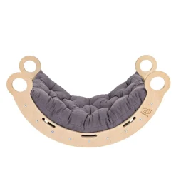 - Mecedora Infantil de Madera Natural con Tobogán, Escalera y Cojín Gris “Medium Dream Rocker Classic”*MEOWBABY Discount