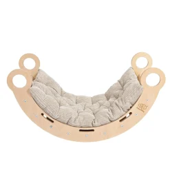 - Mecedora Infantil de Madera Natural con Tobogán, Escalera y Cojín Beige “Medium Dream Rocker Classic”*MEOWBABY Outlet