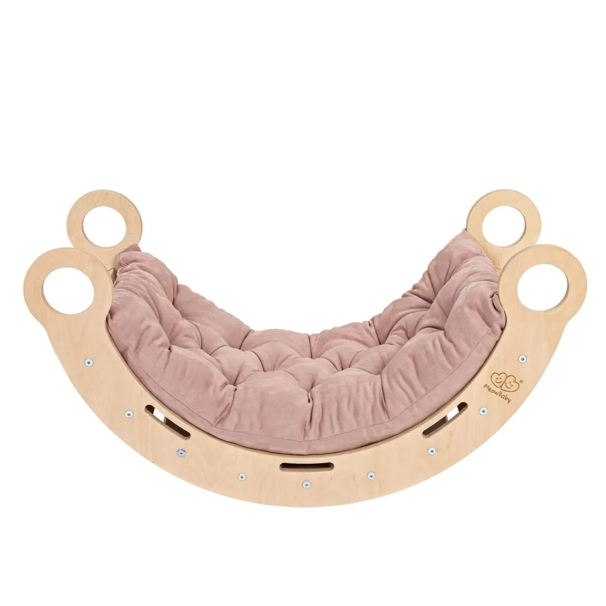 - Mecedora Infantil de Madera Natural con Escalera y Cojín Rosa “Medium Dream Rocker Classic”*MEOWBABY Online