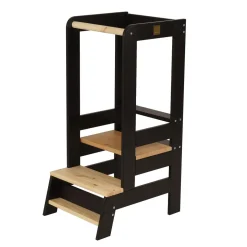 Best - Torre de aprendizaje de Madera negra con Elementos Naturales Estilo De Vida