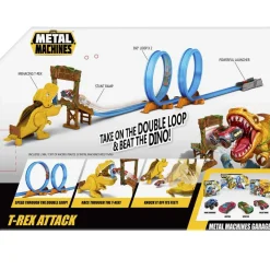 Best Metal Machines - Circuito con doble loop y T-Rex Vehículos Y Circuitos