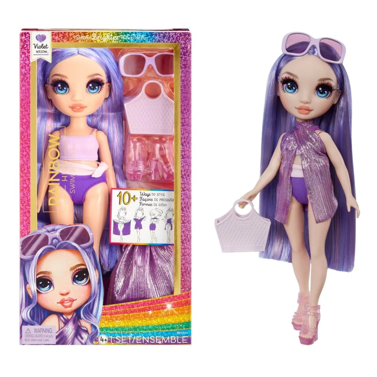 MGA - Muñeca Diversion Bajo El Sol Violet Purple ㅤ*RAINBOW HIGH Outlet