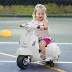 New Mini Vespa blanca 6V Vehículos De Batería O A Pedales